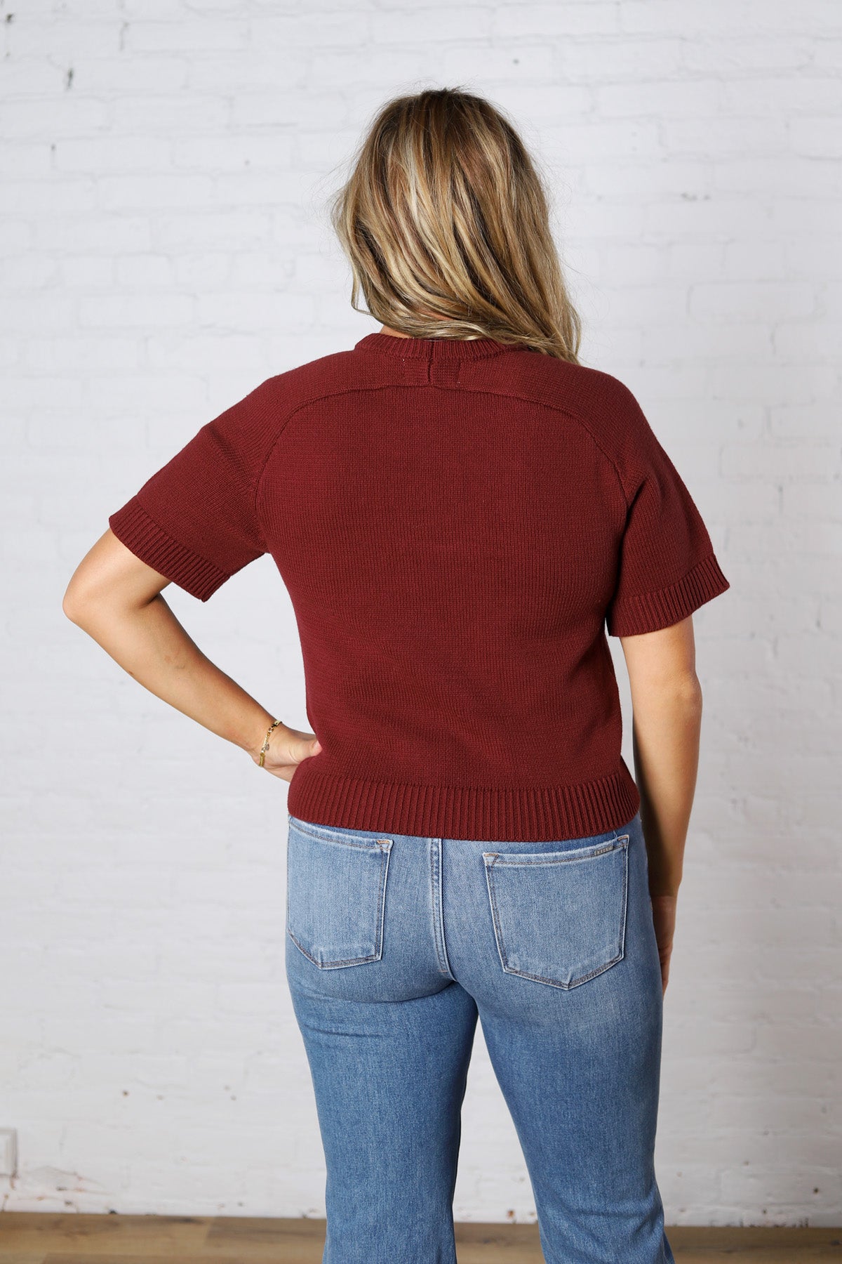 Auden Essential Soft Sweater Top with Raglan Sleeves - Sangria