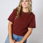 Auden Essential Soft Sweater Top with Raglan Sleeves - Sangria
