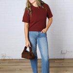 Auden Essential Soft Sweater Top with Raglan Sleeves - Sangria