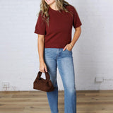 Auden Essential Soft Sweater Top with Raglan Sleeves - Sangria