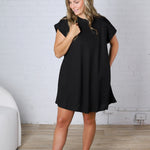 Audra Round Neck Gabi T-Shirt Dress - Black