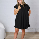 Audra Round Neck Gabi T-Shirt Dress - Black