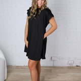 Audra Round Neck Gabi T-Shirt Dress - Black