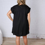 Audra Round Neck Gabi T-Shirt Dress - Black