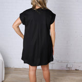 Audra Round Neck Gabi T-Shirt Dress - Black