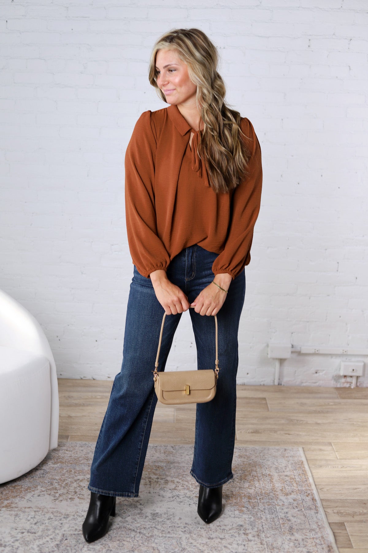 Audrey HR Loose Fit Straight Leg Denim - Midnight Blue