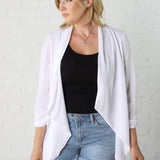 Audry White Draped Cardigan - Final Sale