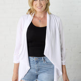 Audry White Draped Cardigan - Final Sale