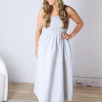 Aurelia Smocked Top Stripe Dress - Blue