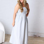 Aurelia Smocked Top Stripe Dress - Blue