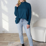 Avalyn Turtleneck Dolman Top - Dark Teal