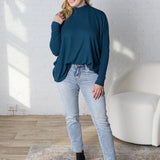 Avalyn Turtleneck Dolman Top - Dark Teal