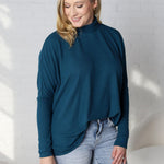 Avalyn Turtleneck Dolman Top - Dark Teal