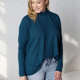 Avalyn Turtleneck Dolman Top - Dark Teal