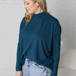 Avalyn Turtleneck Dolman Top - Dark Teal