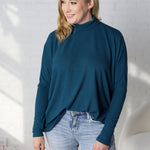 Avalyn Turtleneck Dolman Top - Dark Teal FINAL SALE