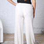 Aveline Soft Linen Smocked Waist Wide Leg Pants - Natural