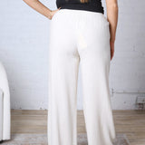 Aveline Soft Linen Smocked Waist Wide Leg Pants - Natural