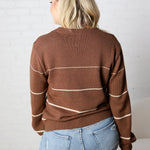 Aveline Striped Sweater - Espresso/Taupe