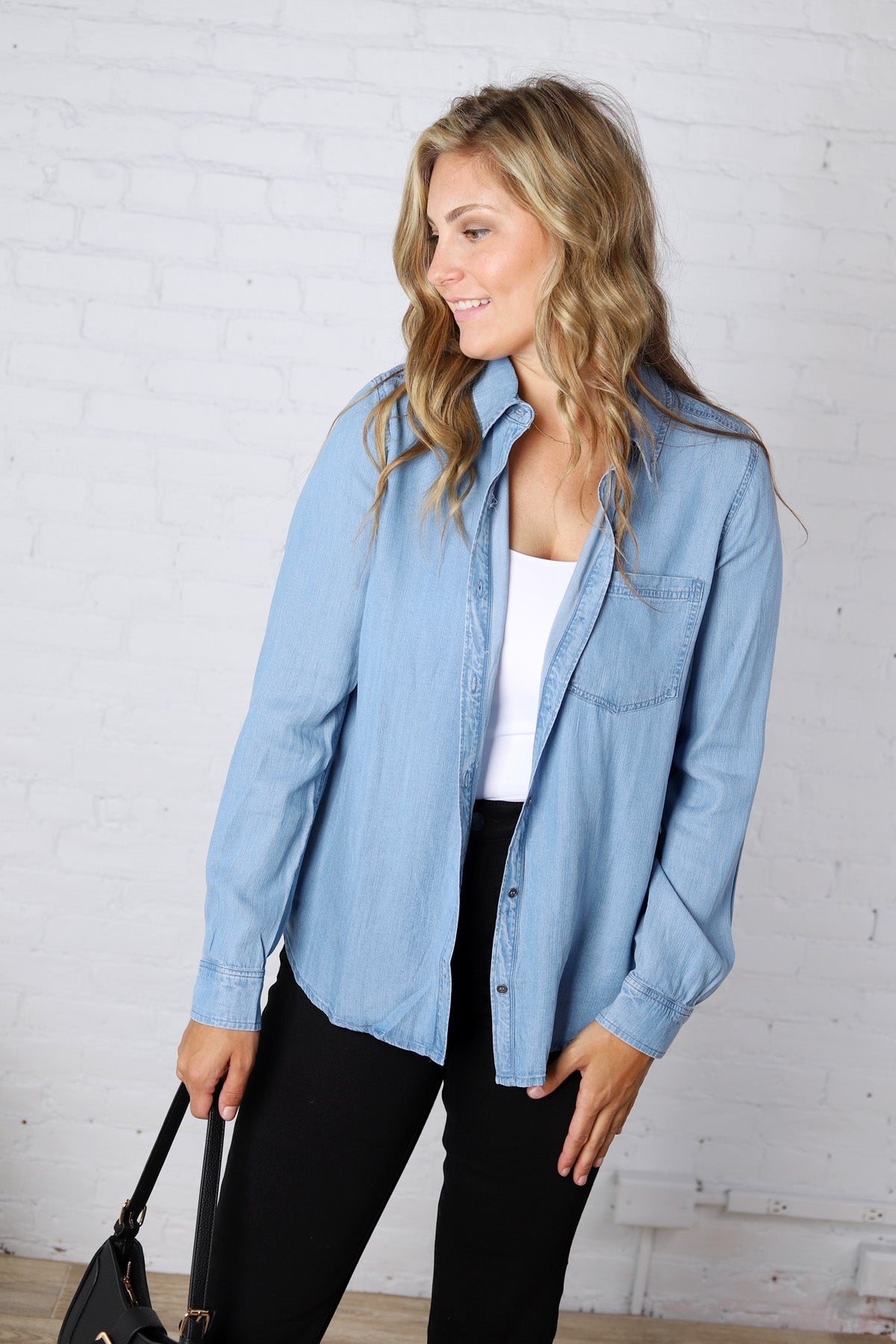 Aven Tencel Top - Light Wash