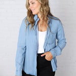 Aven Tencel Top - Light Wash
