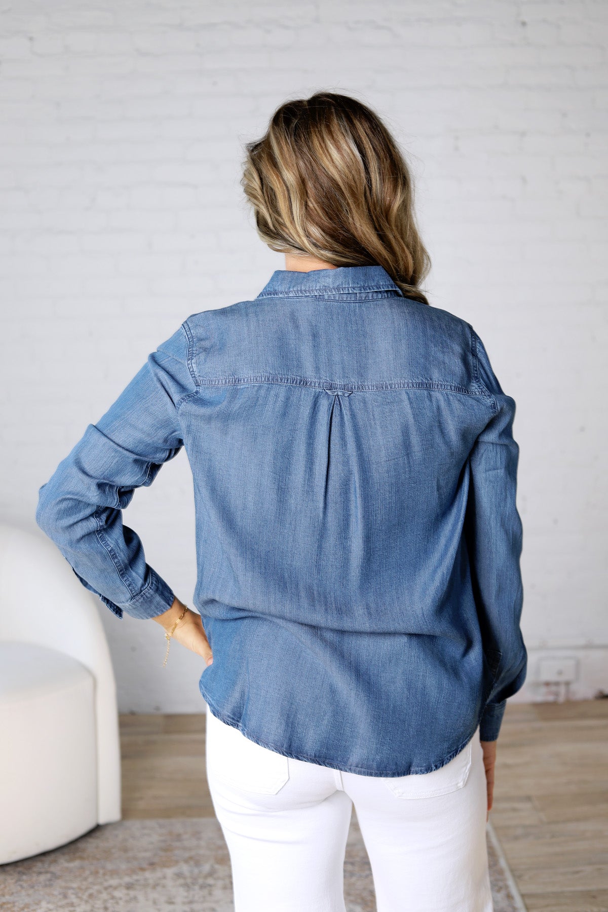 Aven Tencel Top - Medium Wash