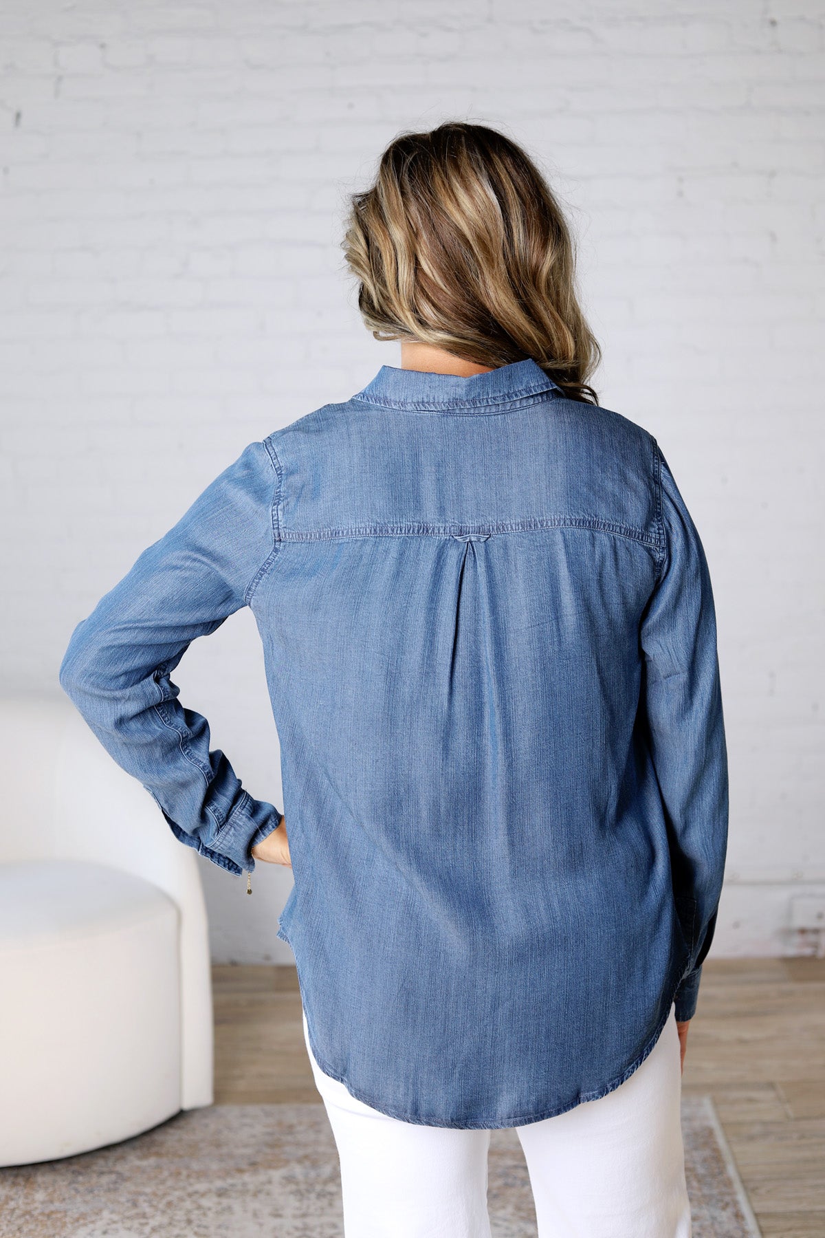 Aven Tencel Top - Medium Wash