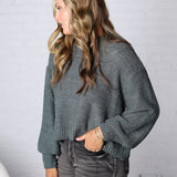 Avenly Oversized Balloon Sleeve Sweater - Ash Jade