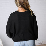 Avenly Oversized Balloon Sleeve Sweater - Black