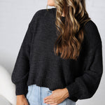 Avenly Oversized Balloon Sleeve Sweater - Charcoal - FINAL SALE