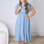 Avenly Woven Midi Dress - Blue