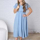 Avenly Woven Midi Dress - Blue