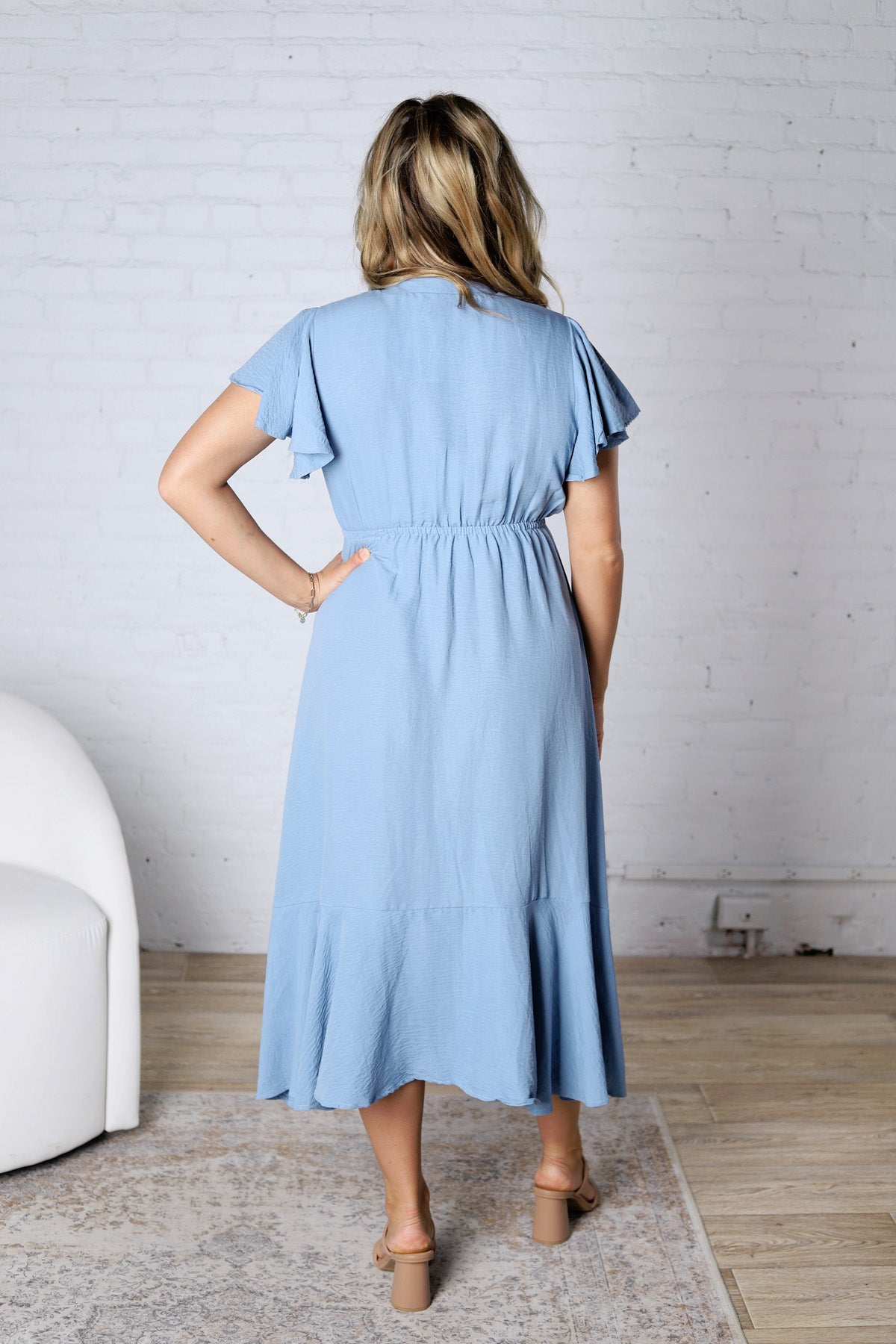 Avenly Woven Midi Dress - Blue