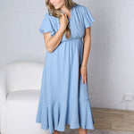 Avenly Woven Midi Dress - Blue