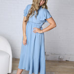 Avenly Woven Midi Dress - Blue