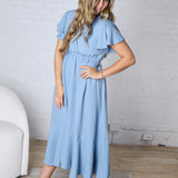 Avenly Woven Midi Dress - Blue
