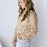 Averie Crochet Knit Top - Natural