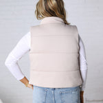 Axtyn Soft Touch Puffer Vest – Beige - FINAL SALE