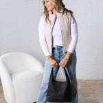 Axtyn Soft Touch Puffer Vest – Beige - FINAL SALE