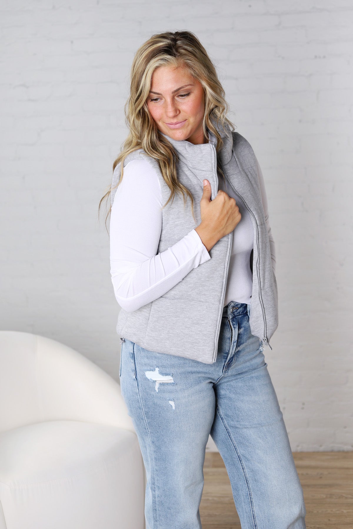 Axtyn Soft Touch Puffer Vest – H Grey