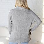 Baila Turtle Cowl Neck Long Sleeve - Heather Grey