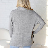 Baila Turtle Cowl Neck Long Sleeve - Heather Grey FINAL SALE