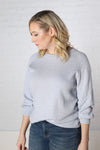 Bailey 3/4 Sleeve Raglan Sweater - Dusty Blue