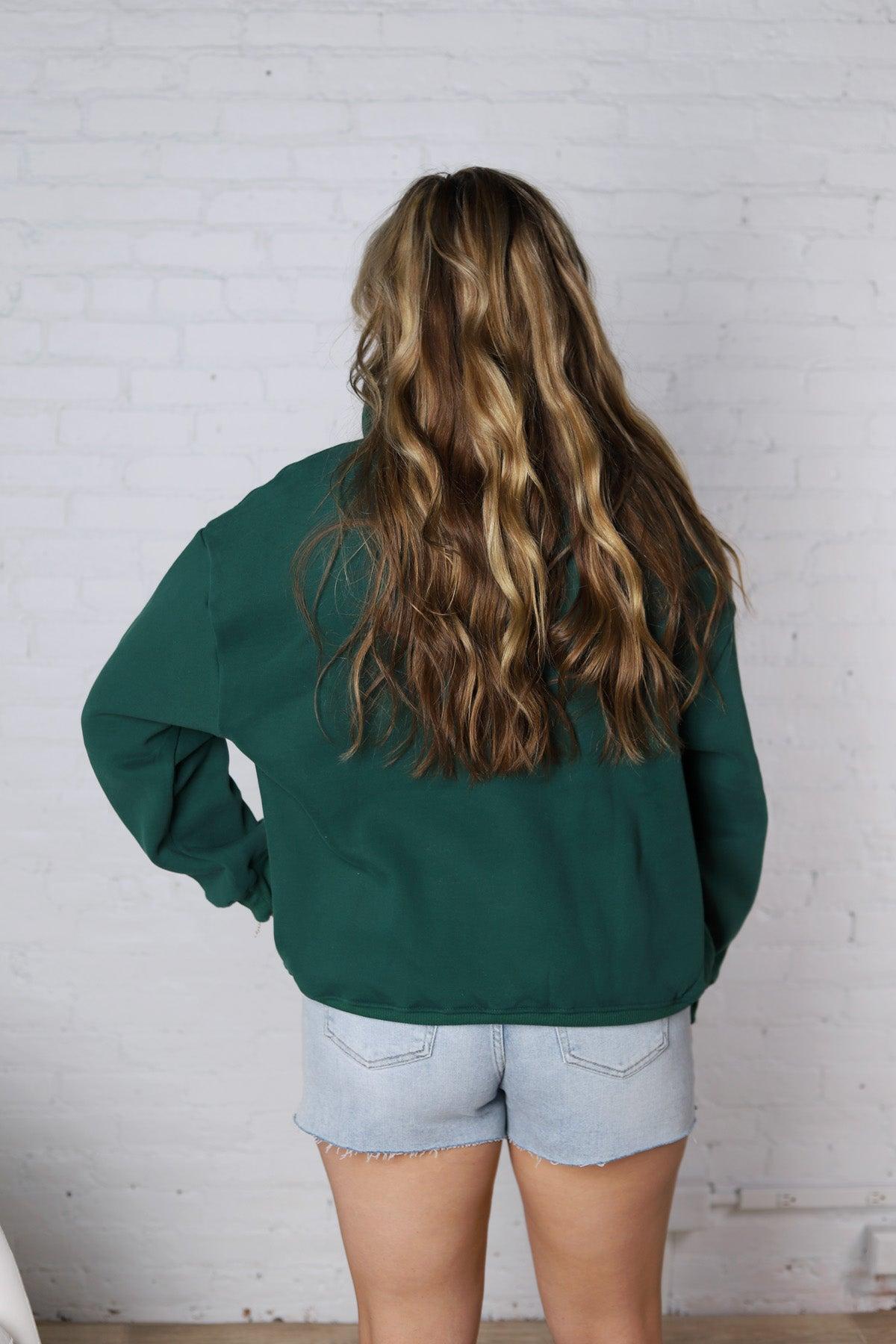 Bailey Quarter Zip USA Sweatshirt - Forest
