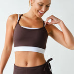 Becca Venice Double Strap Sports Bra - Coffee Bean