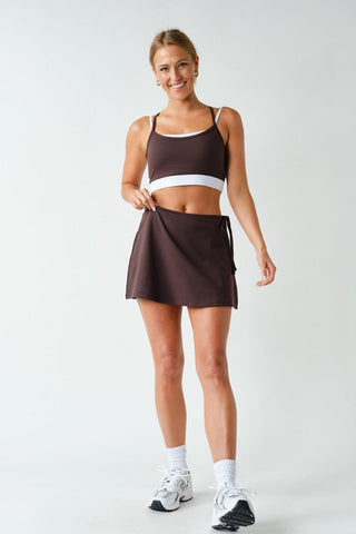 Becca Venice Double Strap Sports Bra - Coffee Bean