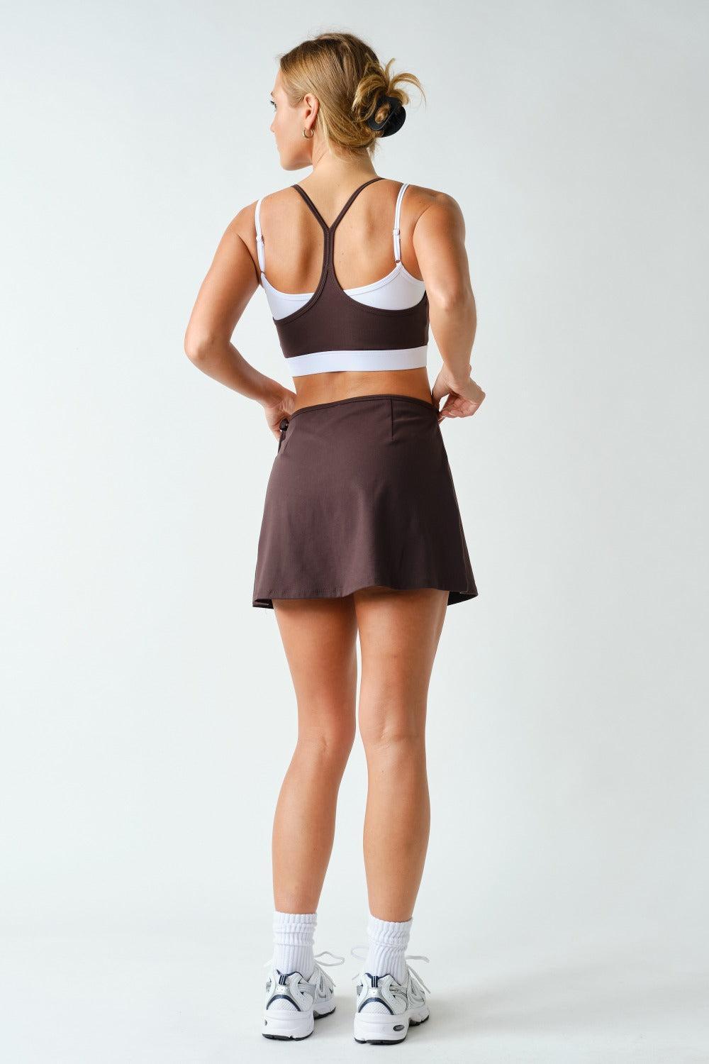 Becca Venice Double Strap Sports Bra - Coffee Bean