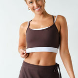 Becca Venice Double Strap Sports Bra - Coffee Bean