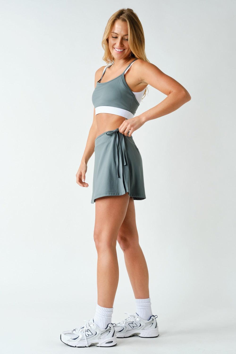 Becca Venice Double Strap Sports Bra - Eucalyptus