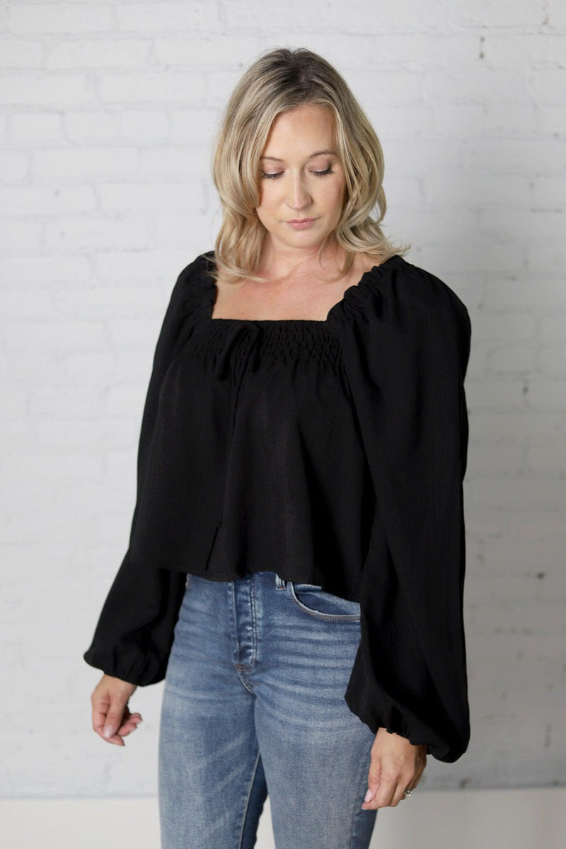 Belize Black Babydoll Top